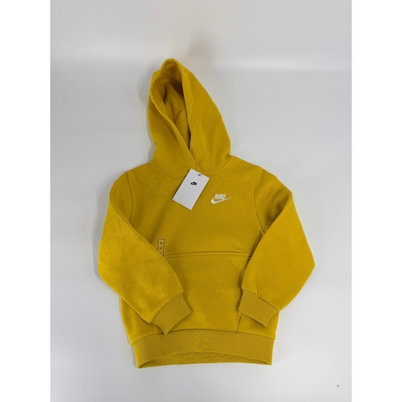 Nike Other - Nike Sweatshirt Youth Size S Yellow Futura Club Fleece Hoodie Sweater Boys Kids